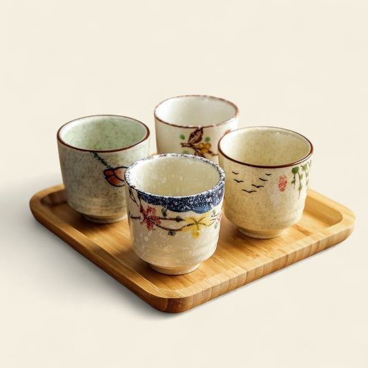 Hand-Painted Ceramic Tea Cup Set