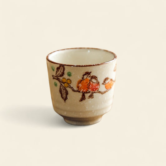 Hand-Painted Bird Ceramic Tea Cup