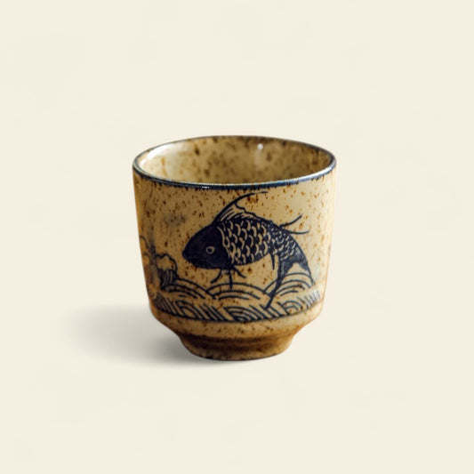 Hand-Painted Fish Ceramic Tea Cup