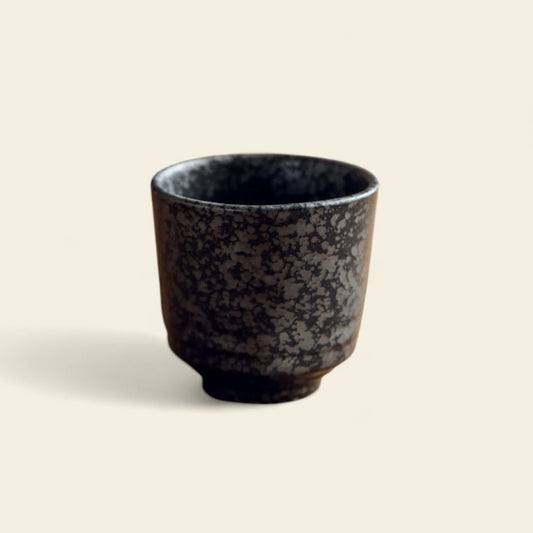 Hand-Painted Black Glaze Ceramic Tea Cup